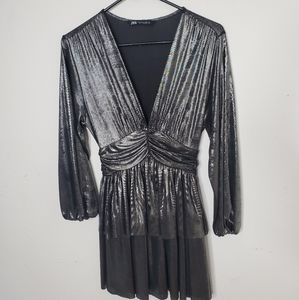 Zara deep v-neck cocktail dress